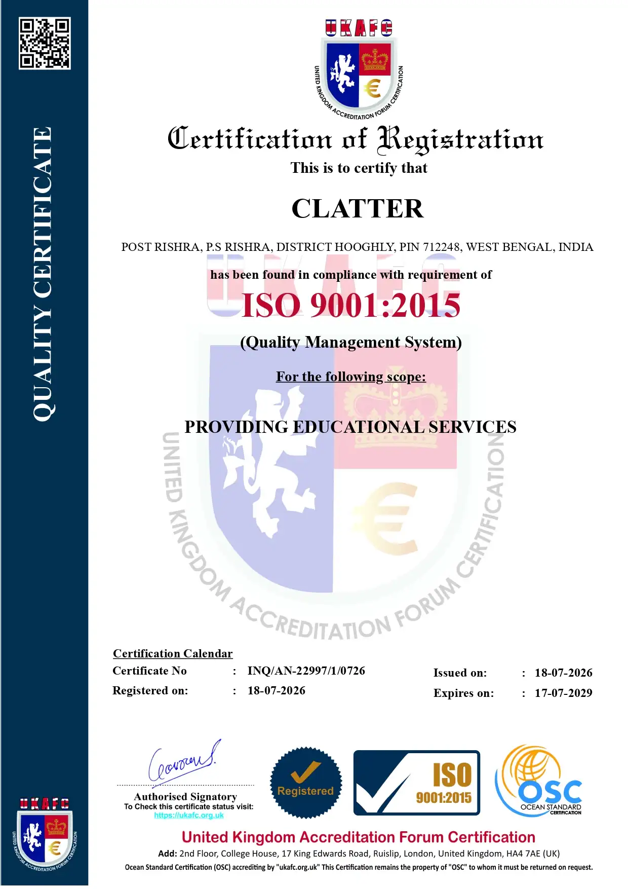 ISO Certificate